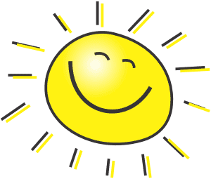 Cheerful smiling sun cartoon illustration