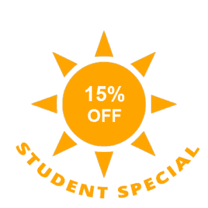 Student Special 15% Discount Offer Banner