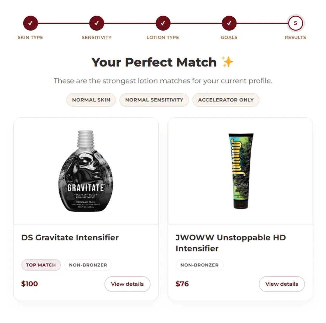 Lotion recommendation app BOS